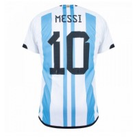 Koszulka piłkarska Argentyna Lionel Messi #10 Strój Domowy MŚ 2022 tanio Krótki Rękaw